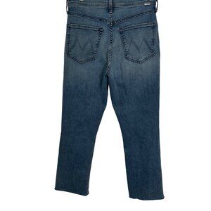 Mother The Tripper Ankle Fray Light Wash High Rise Raw Hem Denim Jeans, Size 28